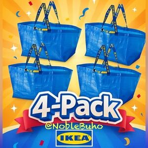 🌀4-PACK🌀 Shopping Bag Frakta Laundry Tote Bag Ikea Bag 19 Gallon